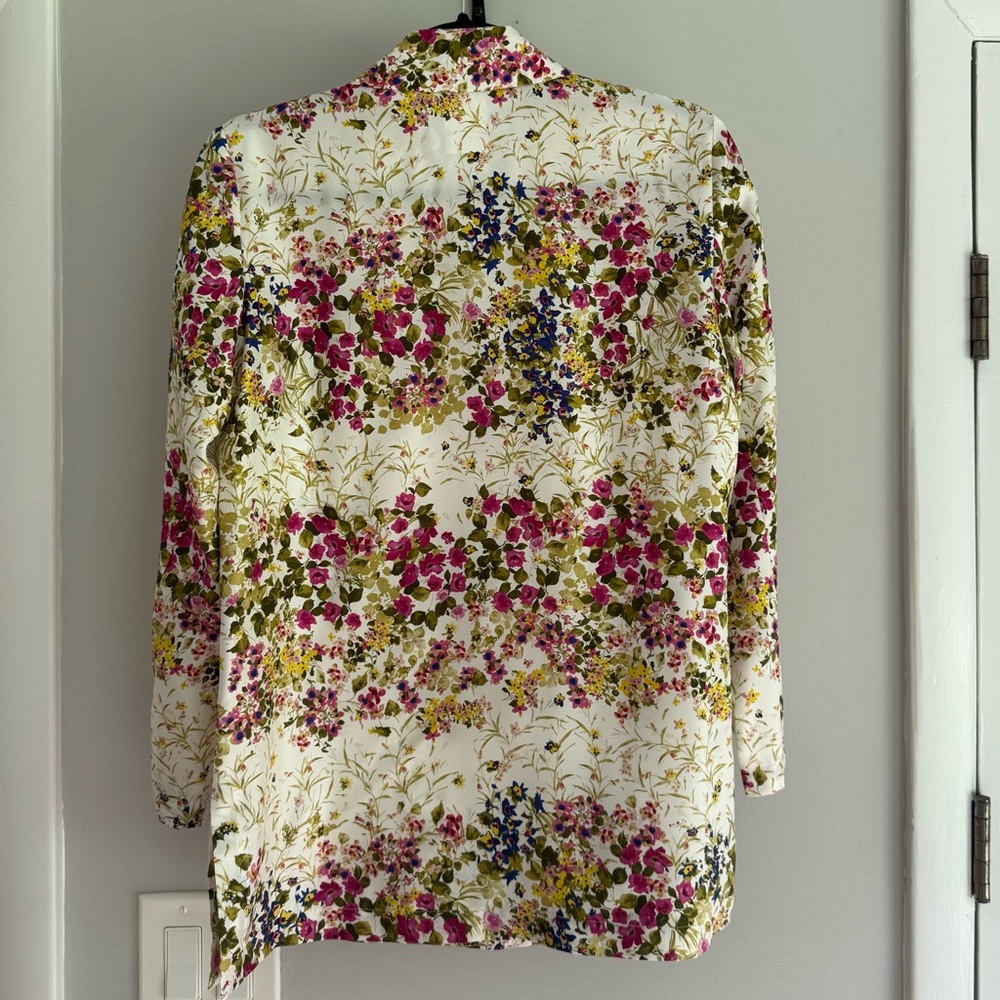 *LIKE NEW* Max Mara Studio Floral Silk Pajama Shirt - Picture 2 of 5